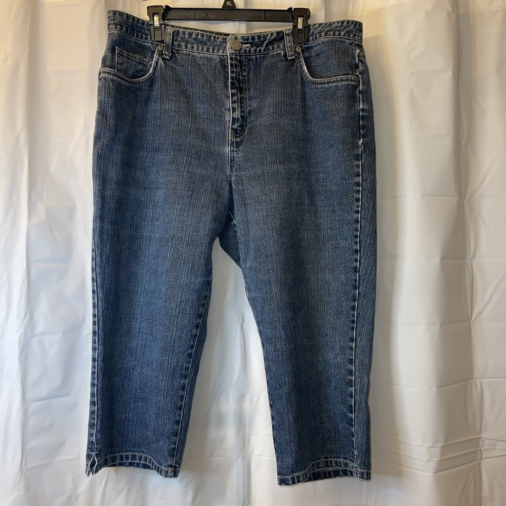 Bill Blass Vintage Mom Jeans‎ Woman High Rise Cropped Slit Leg Size 16 Y2K